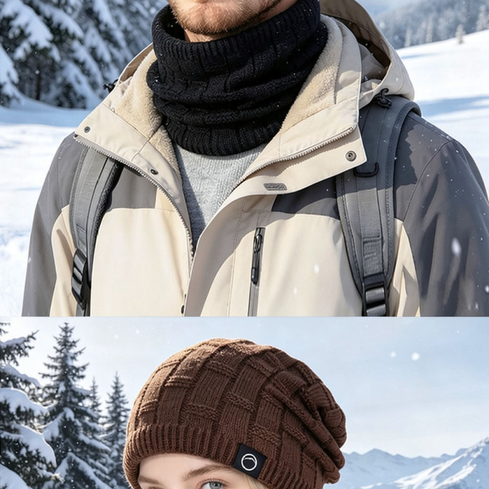 Cycling Commute Essentials - Zimowy zestaw: dzianinowa czapka i szalik,