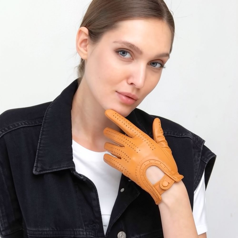 Cycling Commute Essentials - Stylowe damskie rękawiczki skórzane, wykonane z